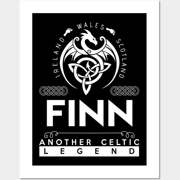 Finn Name T Shirt - Another Celtic Legend Finn Dragon Gift Item Wall Art by harpermargy8920